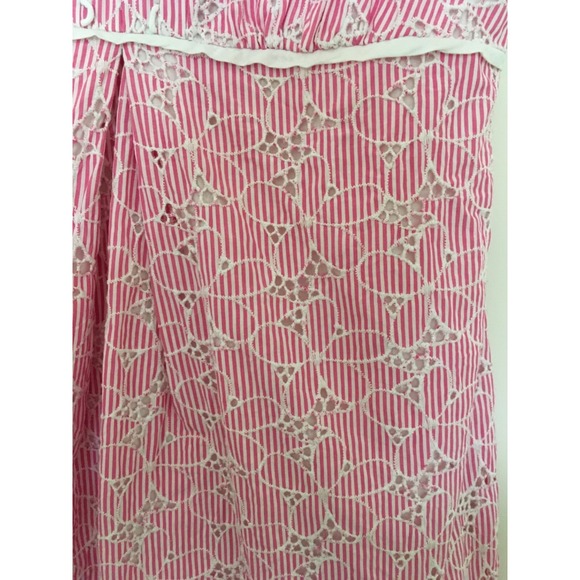 Lilly Pulitzer Shift Pink Striped Eyelet Floral Sleeveless Dress 10 Barbiecore - Picture 5 of 13